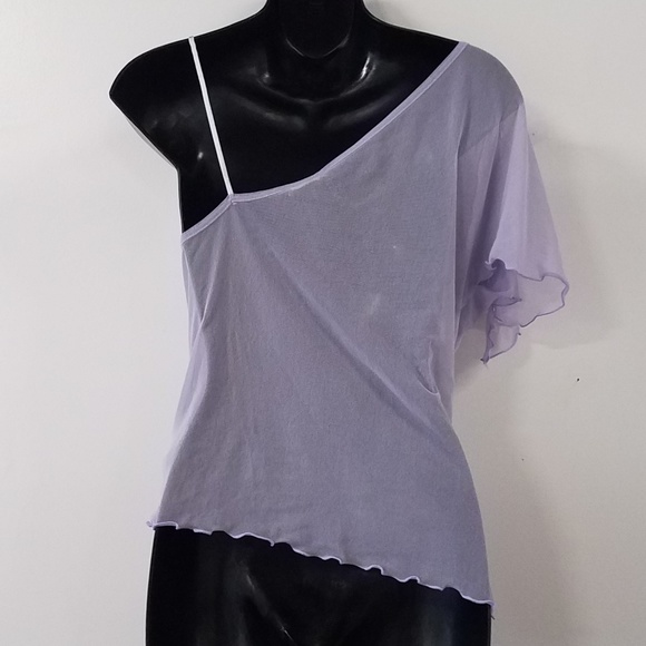 H & M Sheer Floral Purple Blouse Size 10 - Picture 5 of 8